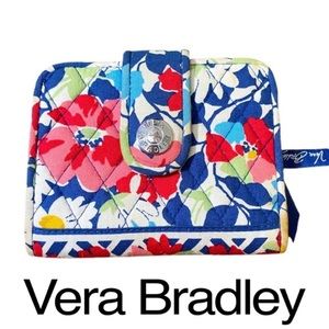 Vera Bradley Multicolored Floral Wallet Snap Closure on the Front